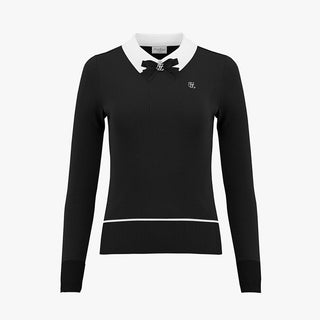 Flat Collar Ribbon Knit (Black)