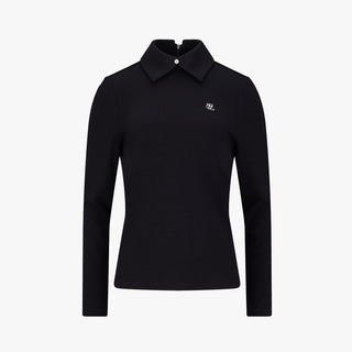 Pearl Point Collar Tshirt (Black)