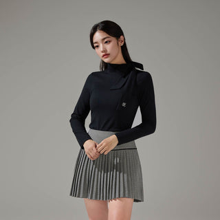 Tie Ribbon Turtle-neck Tshirt (Black)