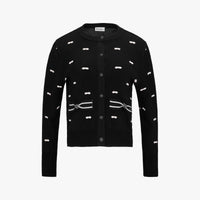 [TOKYO] Ribbon Jacquard Cardigan (Black)