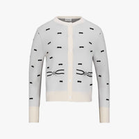 [MADE IN JAPAN] Ribbon Jacquard Cardigan (Cream)
