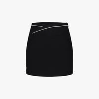 Contrast Piping Slim Fit Skirt (Black)
