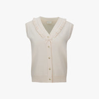 Ruffled V-Neck Vest (Pink)