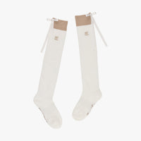 Ribbon Accent Knee-High Socks (Ivory)