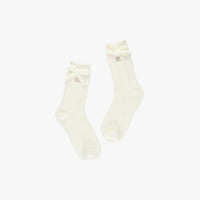 Knit Ribbon Ankle Socks (Ivory)