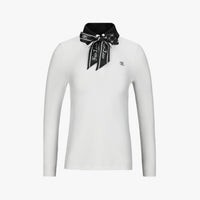 Contrast Collar Scarf T-Shirt (Ivory)