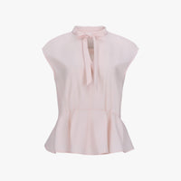 Sheer Ribbon T-Shirt Ruffled Ribbon Vest (Pink)