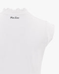 Tulip collar sleeveless t-shirt - White