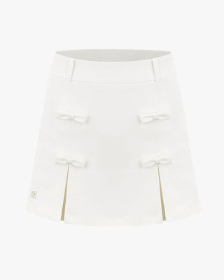 Ribbon detail A Line skirt (White)