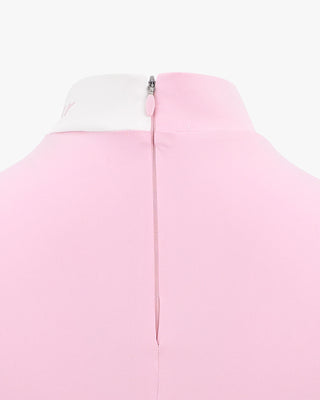 Double high neck sleeveless T Shirt (Pink)