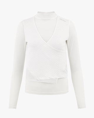 Rib layered cooling T Shirt (White)