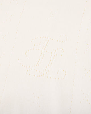 Logo Jacquard Short Sleeve Cardigan (Cream)