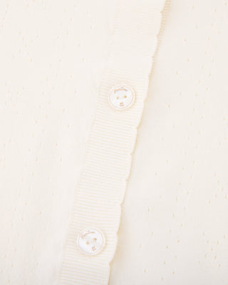 Logo Jacquard Short Sleeve Cardigan (Cream)