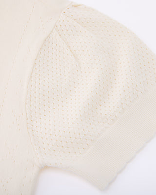 Logo Jacquard Short Sleeve Cardigan (Cream)