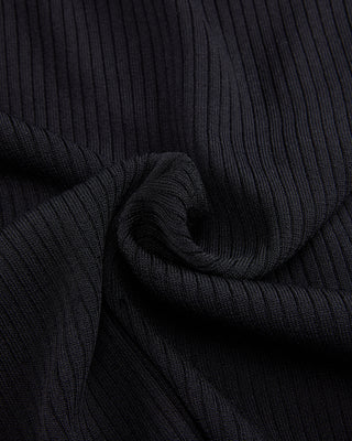 Color Combination Wide Ribbed Cardigan (Black)