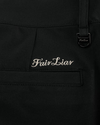 Ribbon Pocket Bootcut Pants (Black)