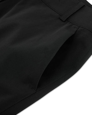 High Waist Back Opening Bootcut Pants (Black)