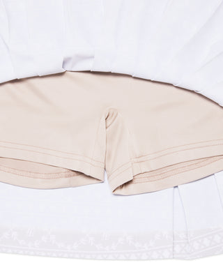 High Waist Pattern Skirt (Beige)