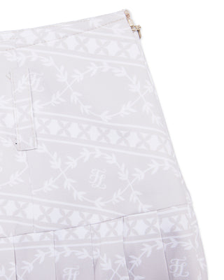 High Waist Pattern Skirt (Beige)