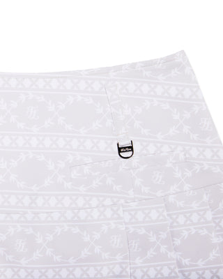 High Waist Pattern Skirt (Beige)