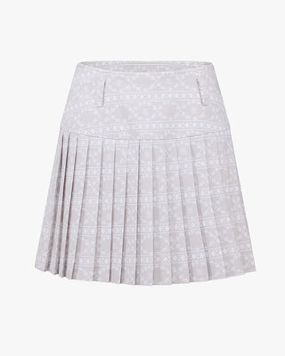 High Waist Pattern Skirt (Beige)