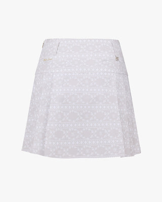 High Waist Pattern Skirt (Beige)