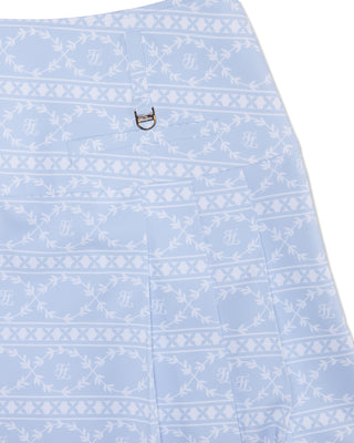 High Waist Pattern Skirt (Blue)