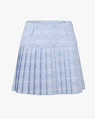 High Waist Pattern Skirt (Blue)