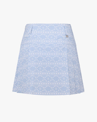 High Waist Pattern Skirt (Blue)