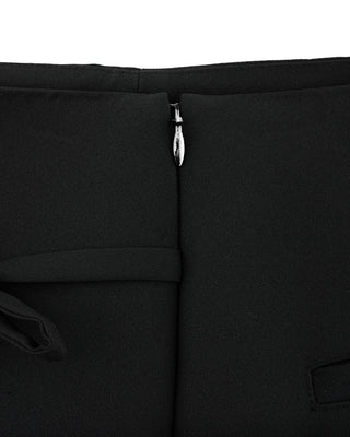 Asymmetrical Ribbon Pleated Skirt (Black)