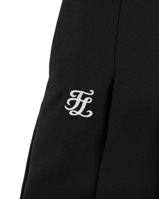 Asymmetrical Ribbon Pleated Skirt (Black)