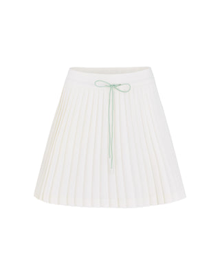 Magic Rib String Pleated Skirt (Ivory)