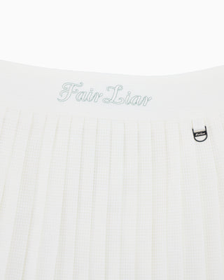 Magic Rib String Pleated Skirt (Ivory)