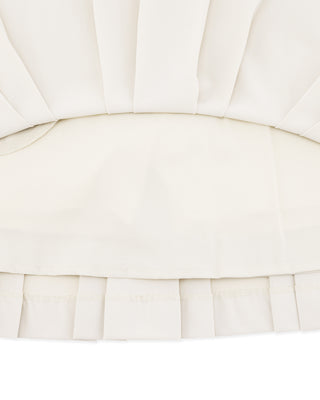 Logo Embellished Pleated Skirt (Beige)