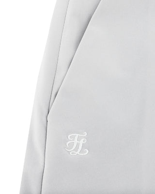 Logo Embellished Pleated Skirt (Grey)