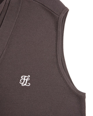 2 way Tie Knit Vest (Cocoa)