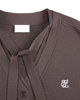 2 way Tie Knit Vest (Cocoa)