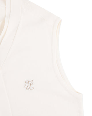 2 way Tie Knit Vest (Ivory)