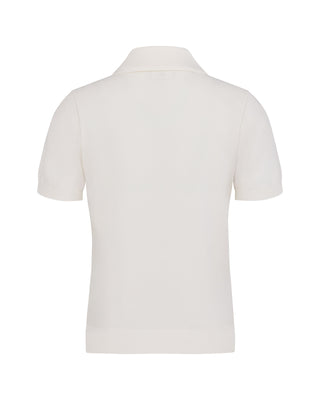 Pearl Point Short Sleeve Knit (White)
