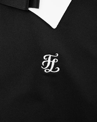 Big Collar Ribbon Sleeveless T Shirt (Black)