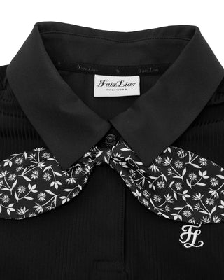 Patterned Ribbon Detachable T Shirt (Black)