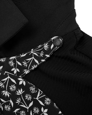 Patterned Ribbon Detachable T Shirt (Black)