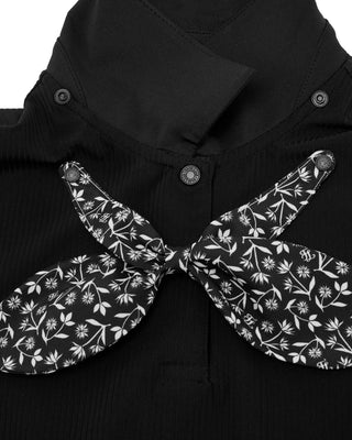 Patterned Ribbon Detachable T Shirt (Black)