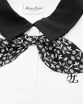 Patterned Ribbon Detachable T Shirt (White)