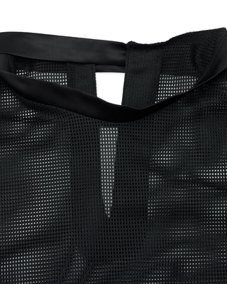 Mesh Crop Short Sleeve and Sleeveless Set (Black)