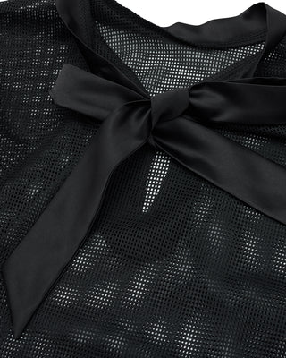 Mesh Crop Short Sleeve and Sleeveless Set (Black)