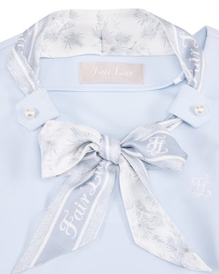 Botanical Scarf Set Sleeveless T Shirt (Blue)