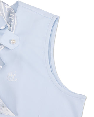 Botanical Scarf Set Sleeveless T Shirt (Blue)