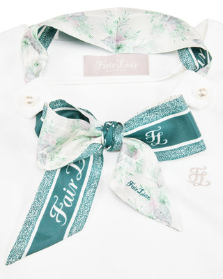 Botanical Scarf Set Sleeveless T Shirt (White)