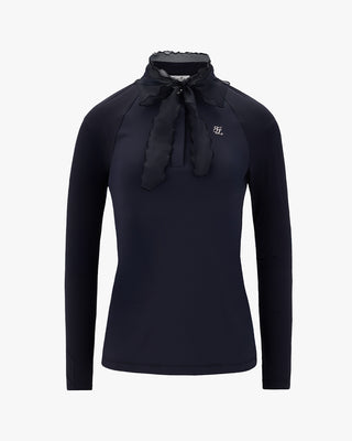 Organza Ribbon Long Sleeve Cooling T Shirt (Black)